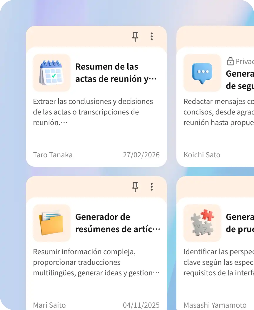 Pantalla de la Biblioteca de prompts