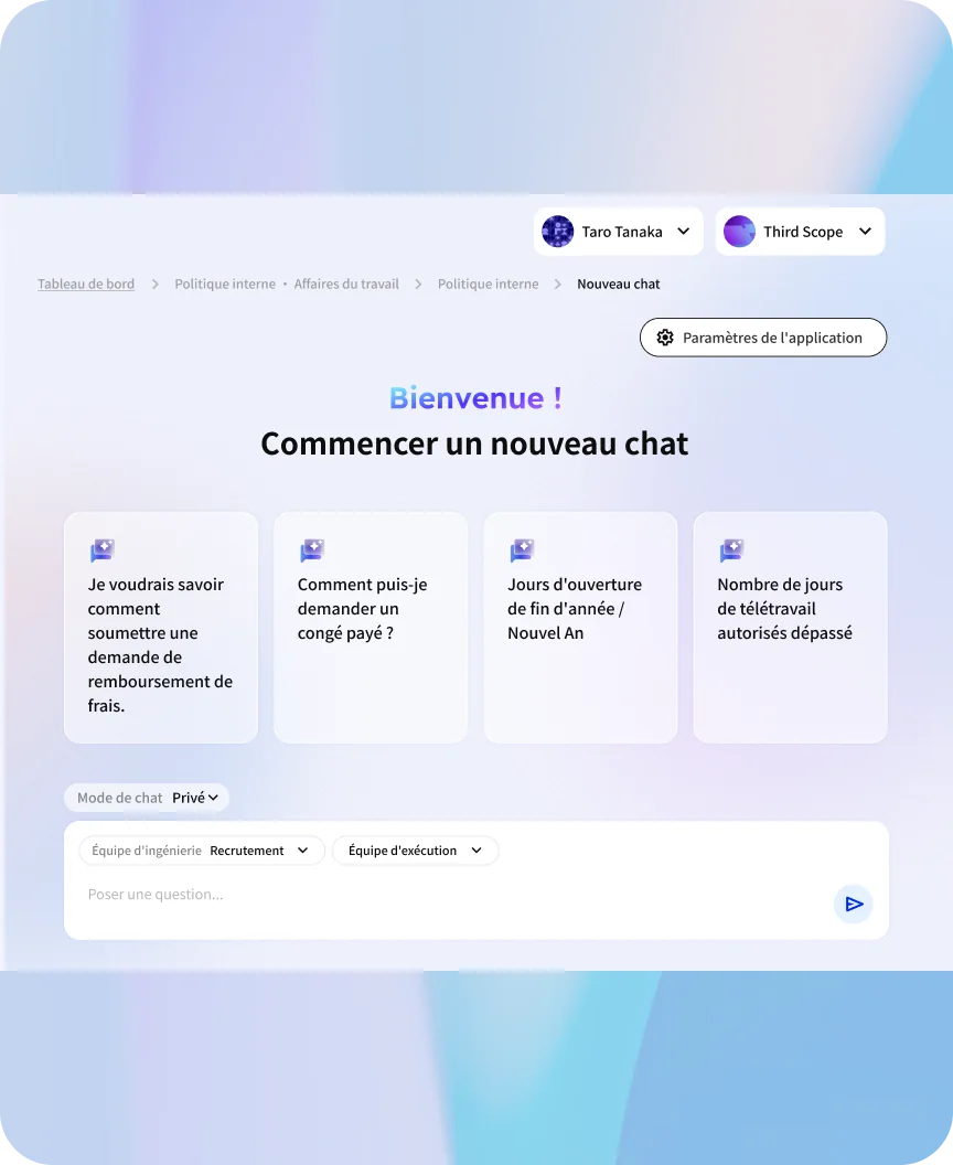 Écran du chat IA