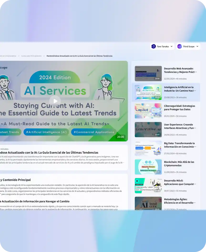 Pantalla de e-learning